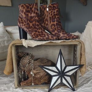 Leopard Print 😻 Faux Fur Faniya Ankle Boots By Nine West NIB